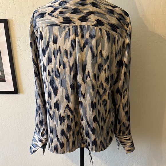 NIC+ZOE Animal Print Blouse - Black and Cream - NWOT - Picture 4 of 7